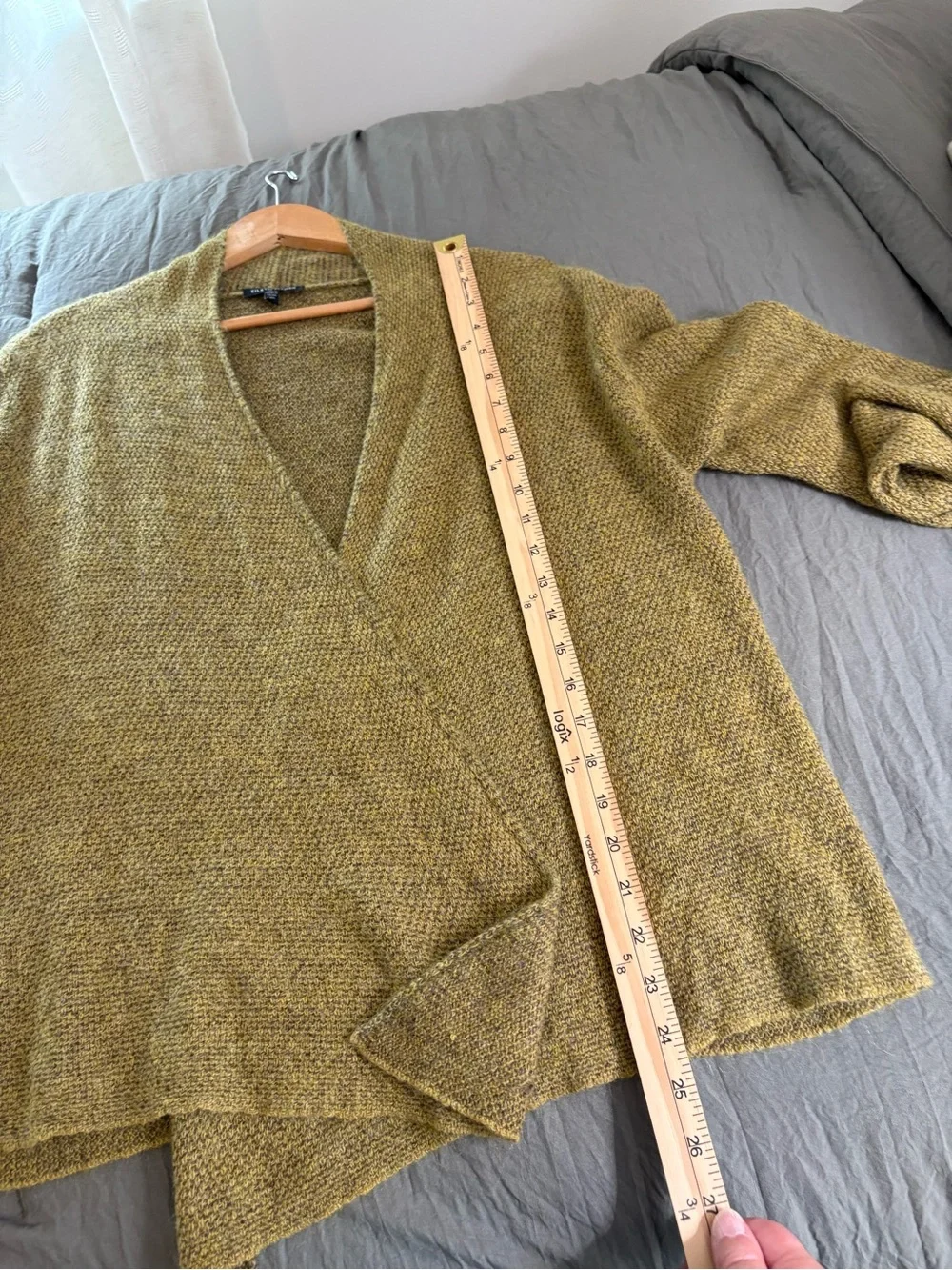 Eileen Fisher Open Front Wool Mohair Cashmere Blend Cardigan Sweater. Size XL.
